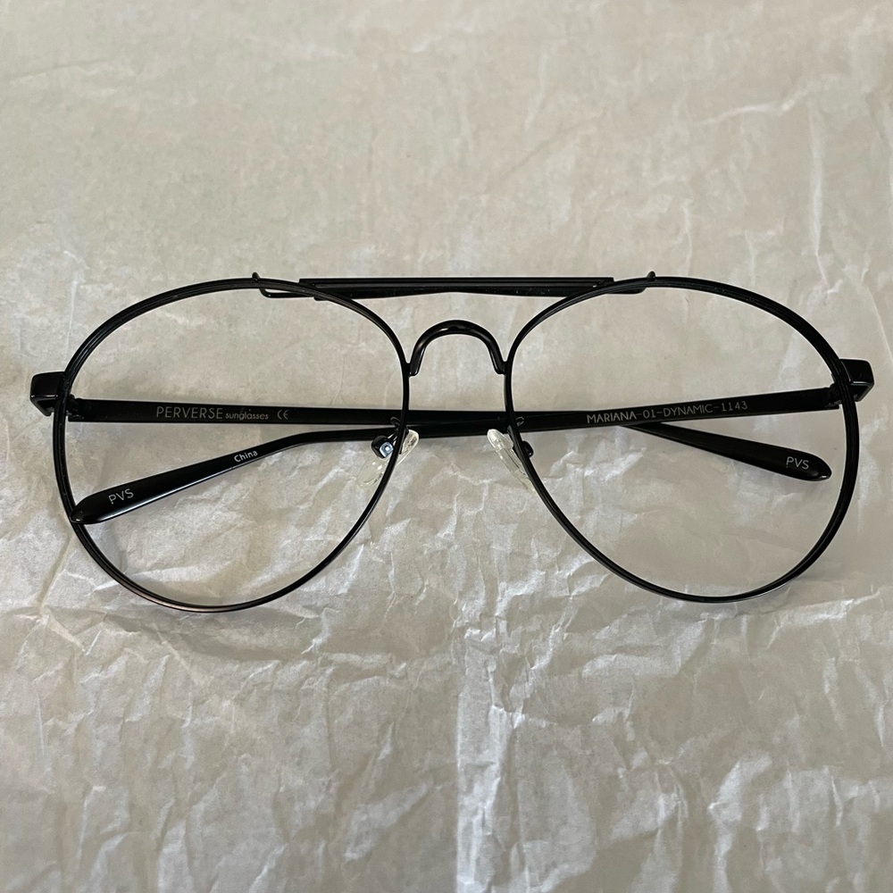 Perverse Black Aviator Sunglass Frames